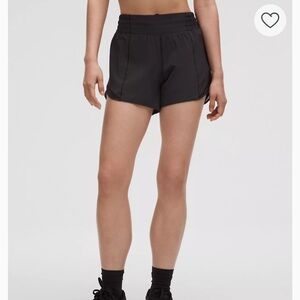 Lululemon Black Hotty Hot High-Rise Lined Short 4"